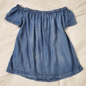 NWOT Velvet Heart Off the Shoulder Chambray Top Tencel Size M